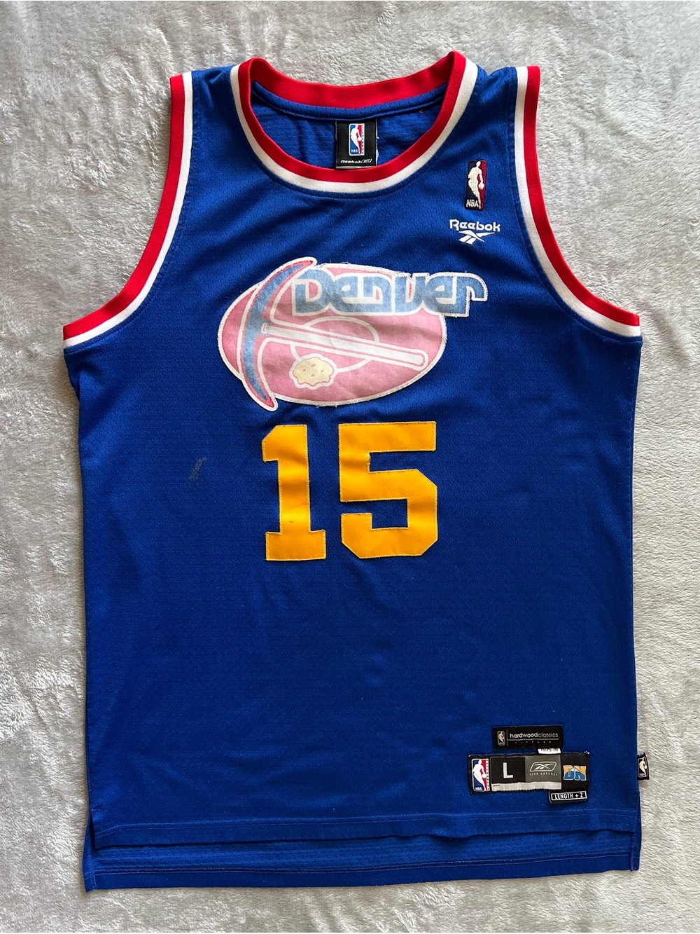 Reebok Denver Nuggets Carmelo Anthony #15 Swingman Jersey Men’s Large Blue HWC